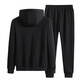 Jiejiamengko Marke Cotton Hooded Sweatshirt Binding Hosen Anzug Männer Lose großer Farbe Casual Sports zweiteilige Männer Schwarz Binden 9930 xl