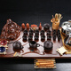 Hongguan complete set of purple sand ceramic kung fu tea set tea tray with kettle integrated wooden tea table tea sea tea ceremony home use 01 model ingot sitting Buddha + Xishi purple sand