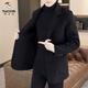Woodpecker (TUCANO) 2025 woolen coat men's suit autumn and winter new suit short woolen coat business casual trend dark gray XL recommended 130-150Jin Jin equals 0.5 kg