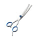 Zhizhou Pet Grooming Scissors Fish Mouth Safety Scissors Dog Teddy Haircut Curved Scissors Thinning and Trimming Cat Haircut Tools Pet Grooming Scissors-Dental Scissors 17cm