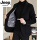 JEEP SPIRIT Light luxury high-end cashmere coat men's wool suit men's autumn and winter short down liner double-sided woolen coat for men 818 dark gray (double-sided woolen) (63 wool detachable XL (125-135Jin Jin equals 0.5 kg)