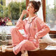 Modal Longärmelte Pyjamas für Frauen im Frühjahr und Herbst Baumwolle Großgröße Lose Neujahres neues lässiges Heimkleidungskleidung mit 12806 m (80-100jin [Jin ist 0,5 kg]))