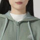 Adidas 阿迪达斯女装夹克春季新款运动服针织连帽跑步健身户外上衣外套 IK9894/银灰绿/加绒 L