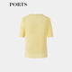 Ports baozi printemps et été de couleurs solides de nouveau femme à demi-sweat en tricot à manches lp8k723uke015 Dawn Yellow XS
