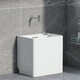 Bailey's Ceramic Mop Pool Home Balcony Basin One-piece Rectangular Height Bathroom Washing Mop Pool with Faucet Sink B106 Desktop Control (40*30*40)