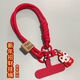 Dipur red mobile phone lanyard short wrist pendant pendant three-strand ponytail braided animal year festive wedding mobile phone lanyard anti-lost rope