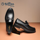 Goldlion Men's Shoes Loafers Fashion Personalized Leather Shoes Comfortable Set-Toe Business Casual Shoes G550330512AAA Black 40