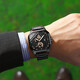 
Comudir 2023 new automatic watch for men's hollow machinery for men's fashionable waterproof luminous calendar large dial watch 838 black warrior black leather black