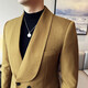 JESSONS DOUBLE BREAGE GREEN FRUTS COLLAR SUIT SUIR BUSING HEMS HEMSE BUSING CONCUTER ROBE SIMP MEMS SUIT MEN SUIS noir (costume + pantalon + C6623 Shirt White) L
