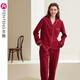Fenten couple pajamas for women summer pure cotton short-sleeved red newlywed men's cotton zodiac year plus size home clothes, maroon (female) J98032548 M recommended female 92-110 Jin Jin equals 0.5 kg, male 105-126 Jin Jin equals 0.5 kg