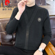 Pierre Cardin (Pierre Cardin) spring and autumn holiday two-piece half-turtleneck sweater for men Korean style high-end pullover mid-collar knitted bottoming sweater autumn coat 747 brown M 90-110Jin Jin is equal to 0.5 kg