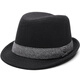 Rogosky counter trendy brand hat Shanghai Tang British retro woolen hat men's large size face-showing jazz hat for younger fathers and elders light luxury original twill wool brown L normal size (58-60cm)