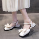 AIZUNSHI niche temperament bag head thick heel sandals women's one-line buckle ins trendy 2025 summer new fairy style skirt 2677 meters white 40 (250mm)
