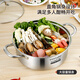 Royalstar Olla caliente de acero inoxidable 304 Olla recta de pato mandarín Hogar shabu-shabu Engrosado Doble fondo Olla de sopa de gran capacidad Cocina de inducción Universal Olla caliente de pato mandarín de acero inoxidable 304 6L 32cm