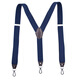 Yufan men's strap suspender pants clip fixture extended and adjustable business formal wear back non-slip suspender solid color clip three-clip hook buckle leather head-black