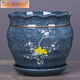 MPPMCK Neuer Blumentopf Keramik mit Tablett einfache neue chinesische Stilbalkon grüne Pflanze Orchid -Topf Sukkulente Blumentopf Grau 7170 Glück Ein Keramikmedium