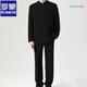 ROMON suit new Chinese style groom wedding engagement black high-end stand-up collar tunic suit suit jacket for men black jacket + pants + black stand-up collar shirt 5XL default size 1