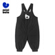 Mini Balabala boys and girls down pants in winter warm baby cute and fashionable cute panda overalls black 90001 73cm