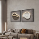 
Huaixueshi Lai Operating Restaurant Decorative Painting Dining Room Hanging Painting Square High-end Texture Painting Modern Light Luxury Living Room Mural JD12178 Single Scenery (Clay-colored style on the left) 80*80cm Crystal Porcelain Aluminum Alloy Black Frame