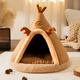 Cat Mi Cat's Nest, todas las estaciones, Tienda de Tienda Universal Cerrada, Nido de Cat, Dog Yurt, Cat House, Warm Cat Puppet Mat, Brown Elk, M: 45*45cm (peso recomendado dentro de 10 Jin [Jin equivale a 0.5 kg])
