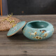 
Tira European retro ceramic ashtray decorative with cover household creative personality trend anti-fly ash American retro ashtray 1047 blue warbler blossom