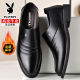Zapatos para hombres de Playboy, zapatos de cuero formales de negocios, nuevos zapatos de trabajo versátiles de moda para hombres, calzado de boda de suela suave de cuero genuino 6189 negro single 40 40