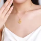 Zhou Dasheng gold pendant 3D hard gold zodiac laurel rabbit pendant pure gold rabbit pendant birthday gift for girlfriend 1.8g