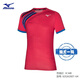 美津浓（MIZUNO）网球服男子速干运动短袖短裤澳网美网法网新款T恤衫 62GA2601-64红色 比赛服 M