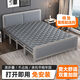 Baiyuda folding bed household double bed simple lunch break rental house adult wooden bed bedroom spliced single bed iron bed 1.2 meters gray bed frame + gray bed surface + brown pad
