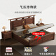 Small wooden nest bed solid wood bed double bed single bed new Chinese style black walnut storage bedroom 1.8 meters large wedding bed bed bracket 1500*2000