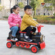 Haolaixi little train baby electric car four-wheel male and female baby can sit on the stroller children's toy cartoon rechargeable car four-wheel drive black and red + 1 car remote control + 2 sets of 12V10 large batteries + early education