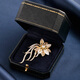CHOMEL KINSEY violet floating flower brooch, high-end women's exquisite niche design corsage pin coat, Goddess' Day gift, violet champagne gold 5.5*3.0cm
