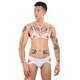 
Lace hollow lingerie gay halter bra men's suit mini vest seduction thong g219 white lace bra + panties S
