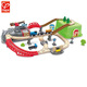 Hape Germany hape train track toys children's train wooden building blocks plugged track set Children's Day gifts Train track cart transportation storage set E3764
