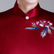 Meifuna cheongsam Chinese style autumn and winter new style high-end mother-in-law wedding banquet embroidered cheongsam wedding mother dress for women burgundy 2XL