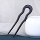 Zuoou short hairpin U-shaped hairpin with small wavy wooden hairpin ancient style hairpin daily commuting ball hairpin hairpin ebony wavy U-shaped wooden hairpin about 12 cm