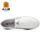 Old man's head (laorentou) old man's white leather shoes men's genuine leather head layer cowhide breathable casual white shoes one foot to put on the line dad's shoes non-slip 10503 white 41