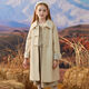 Disney Girls' Woolen Coat Autumn and Winter New Style Western Style Large Children's Woolen Coat Thickened Cotton Mid-Length Winter Clothes Beige Single Layer Lining 120