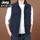 
JEEP SPIRIT Jeep 2025 spring and autumn thin loose horse clip men's casual men's jacket mountaineering and fishing multi-pocket quick-drying vest 9901 black XL suitable for weight 140-155 Jin [Jin equals 0.5 kg]