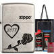 ZIPPO Chinese Valentine's Day American o kerosene lighter windproof copper antique silver 121FB lettering men's gift Christmas light plate (free lettering)