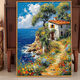 Chengliu Style nordique vieil homme et huile de mer peinture de diy peinture d'huile numérique colorée à la main peinture à la main peinture de décoration haut de gamme xh9216 30 * 40cm en bois massif massif cadre intérieur diy ensemble complet d'outils de peinture + pendaison murale