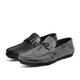 Belle pedals genuine leather bean bean loafers men's spring and summer breathable comfortable casual leather shoes driving shoes A1106BM3 black 40 (250mm)