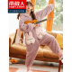 Antarctic coral velvet one-piece pajamas for women autumn 2023 new sweet and cute cartoon thickened flannel home clothes set 3074 pink rabbit one-piece M (suitable for 70-100Jin [Jin equals 0.5 kg])