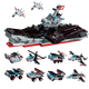 Enlightenment building blocks large aircraft carrier children's intellectual assembly toy aircraft carrier puzzle warship military boy gift 678 pieces 8 in 1 Liaoning aircraft carrier [with 8 figures]