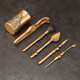 Jiutang Pure Brass Tea Ceremony Six Gentlemen High-end Tea Supplies Tea Clips Tea Spoon Tea Knife and Needle Set Tea Making Tools Accessories Kyoya (Qianli Jiangshan) Hand-painted Brass Six Gentlemen