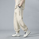 Dingfengbaoluo Japanisch reine Baumwollhosen Männer Frühling und Sommer Trendy Brand Stickerei Lose amerikanische Arbeitskleidung Casual Hosen WH5605 Khaki XL