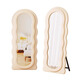 Youruoqi Dressing Mirror Doppelte weiche Beutel bodeneingesteuertes Mirror Ganzkörper Spiegel Internet Promi Cream Style Home Wall-montiertes Schlafzimmeranpassungsspiegel Off-White 160*60 Bracket + Wandmontierte