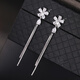 Sangma tassel sterling silver earrings for women, high-end earrings, silver earrings, earrings, earrings, Chinese Valentine's Day gift for girlfriend, flower tassel silver earrings + exquisite gift box