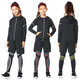 Dika children's tights training clothes quick-drying clothes girls basketball football running yoga clothes girls base layer suit autumn fleece style - all black 3-piece set 26 size recommended 130-140 high 60 Jin Jin is equal to about 0.5 kg