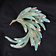 Feihua Chinese style brooch Chinese enamel brooch Phoenix brooch Ancient style brooch Women's graduation suit brooch Women's brooch Light blue gradient phoenix tail brooch